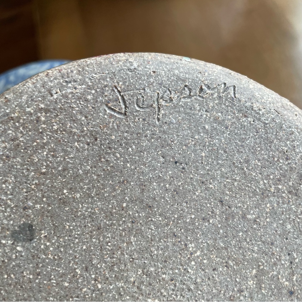 Jepson Studio Hand Crafted Blue and Gray Pottery Basket with Heart & Handle - Picture 7 of 13